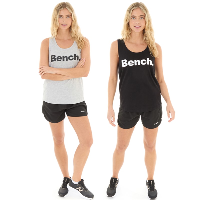 Bench Womens Adalia Two Pack Vests Black/Grey Marl