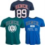 Bench Mens Hilson Three Pack T-Shirts Navy/Royal/Dark Green