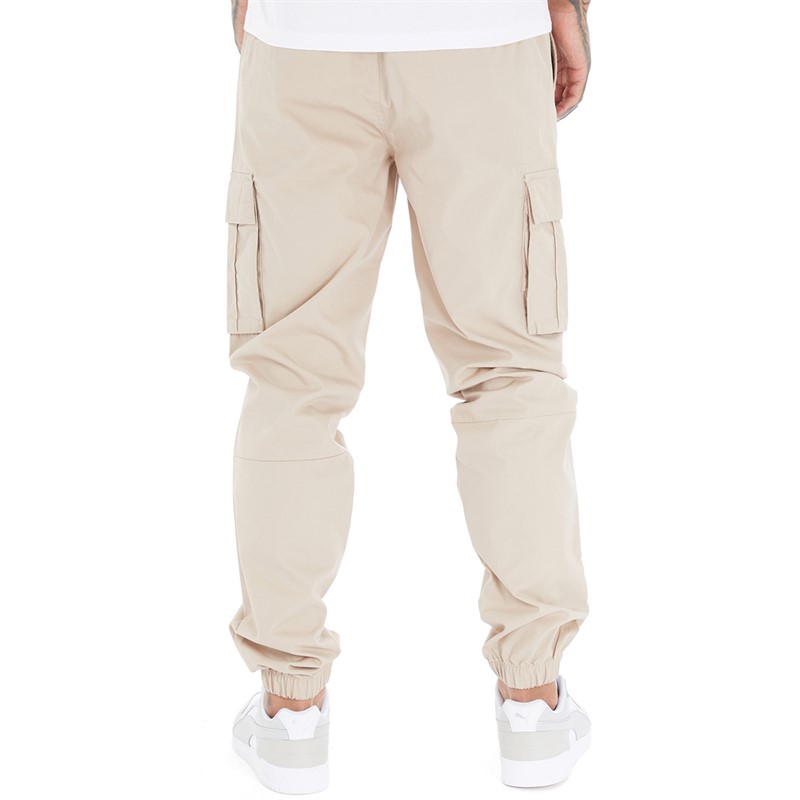 Bench Mens Carner Slim Fit Cuffed Cargo Pants Stone