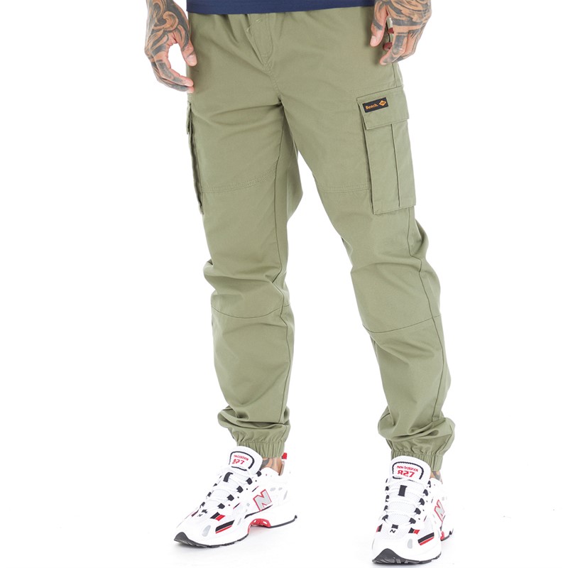 Bench Mens Carner Slim Fit Cuffed Cargo Pants Light Khaki