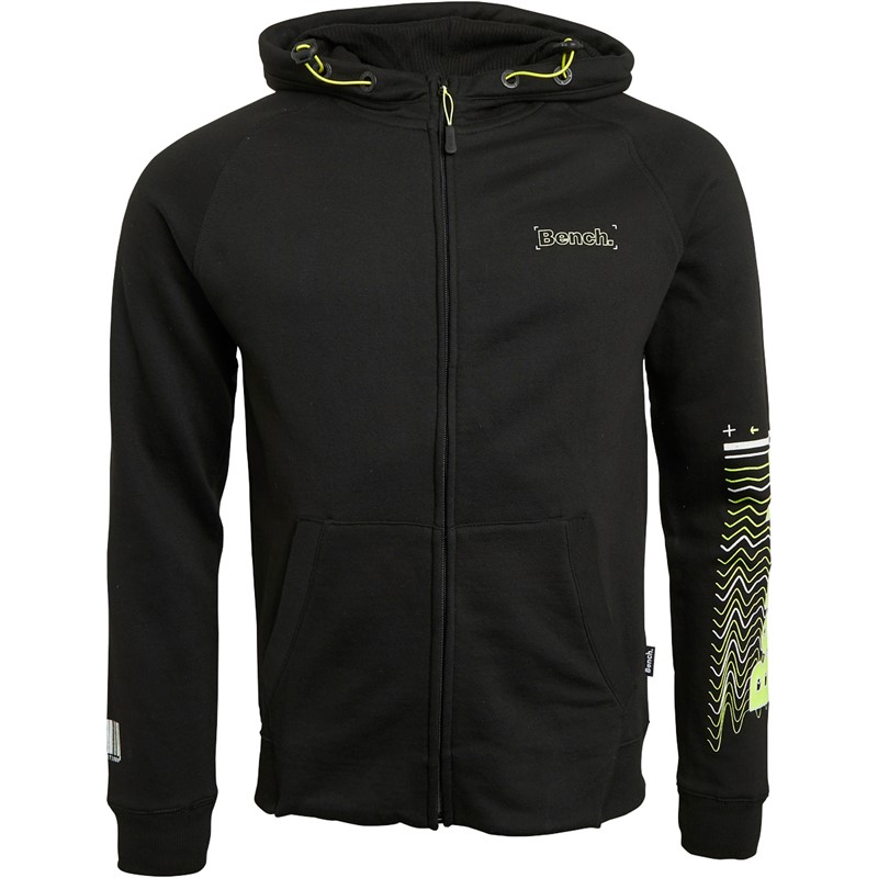 Bench Herren Lucian Zip Through Hoodie Schwarz