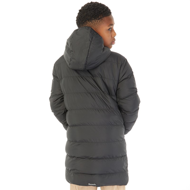 Bench Boys Longer Length Puffer Jacket Black