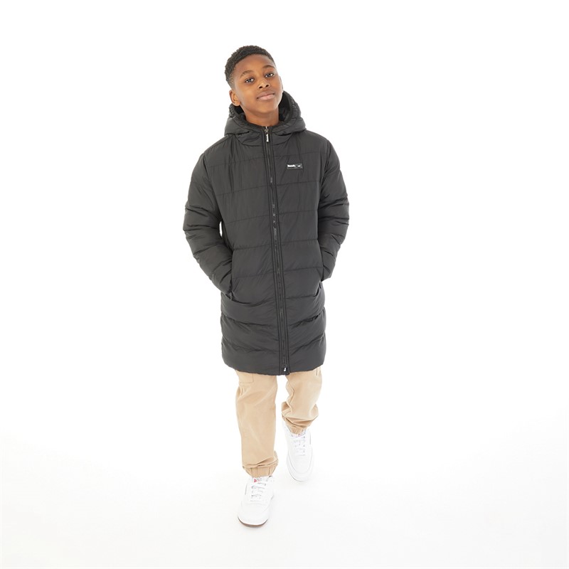 Bench Boys Longer Length Puffer Jacket Black