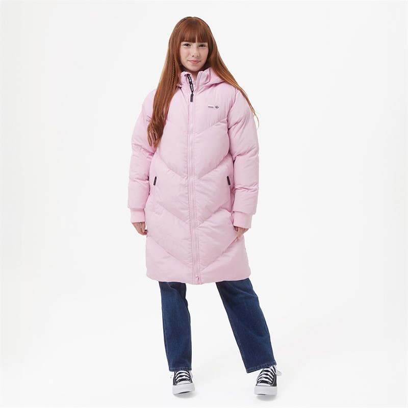 Bench Junior Girls Whimsy Long Length Jacket Candy Pink