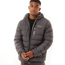 Bench Mens Gaudino Hooded Puffer Jacket Dark Grey