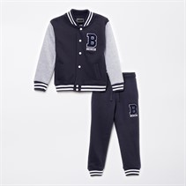 Bench Jongens Varsity Jas en Joggingbroek Set Marineblauw