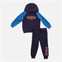 Bench Drenge College Boucle Hoodie Og Joggers Træningsdragt Blå