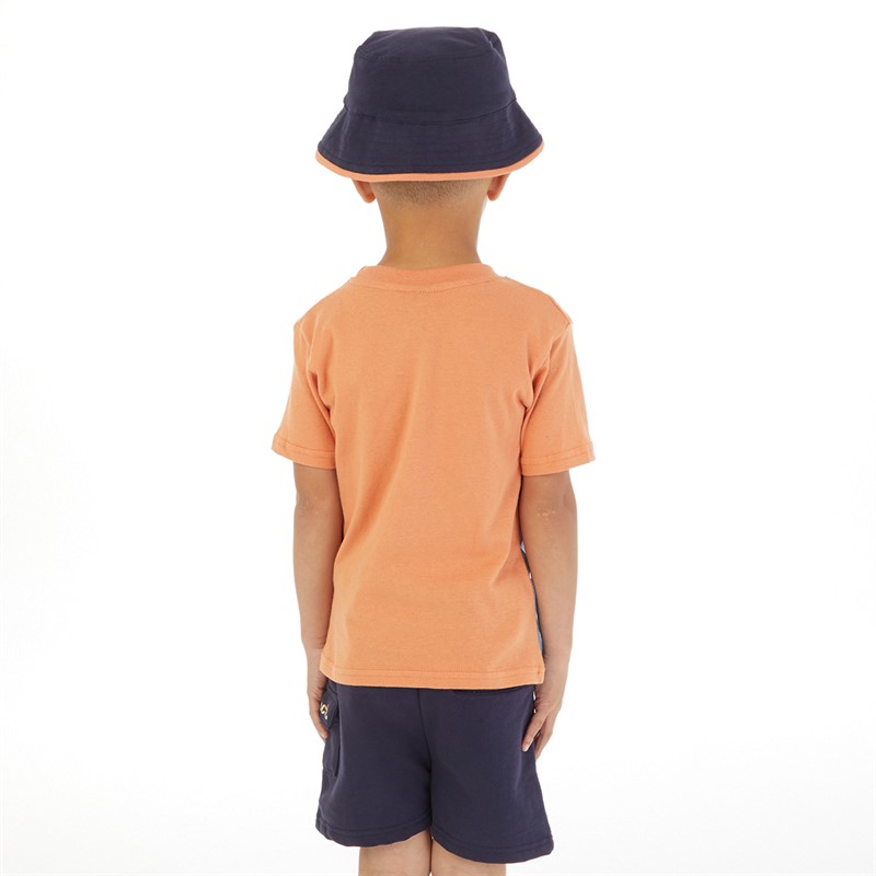 Bench Ensemble Garçon T-shirt, Short et Casquette Orange