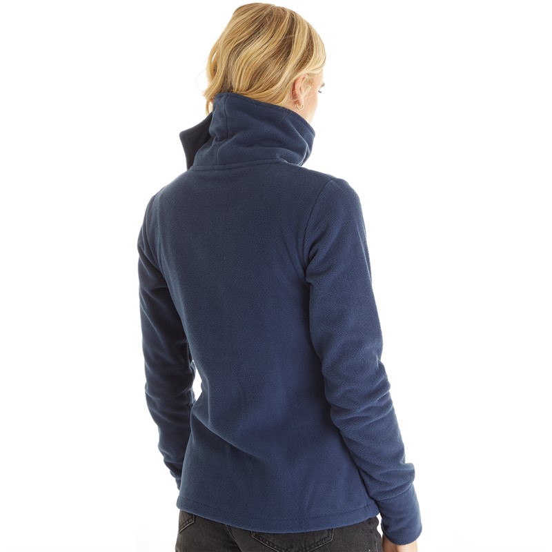 Bench Womens Funnel Microfleece Track Top Navy