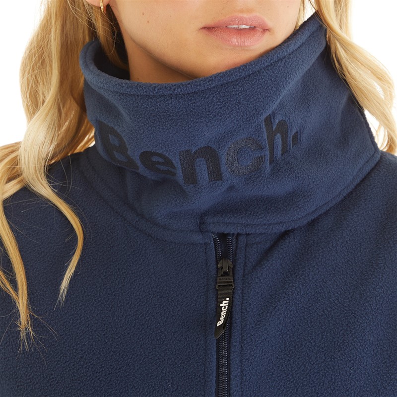 Bench Womens Funnel Microfleece Track Top Navy