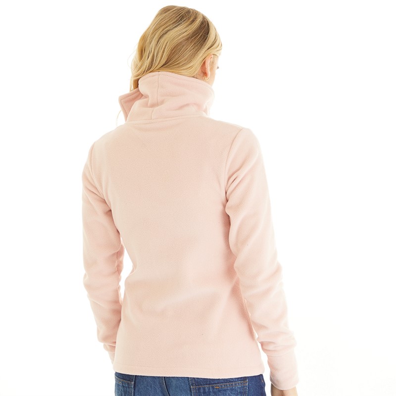 Bench Womens Funnel Microfleece Track Top Rose