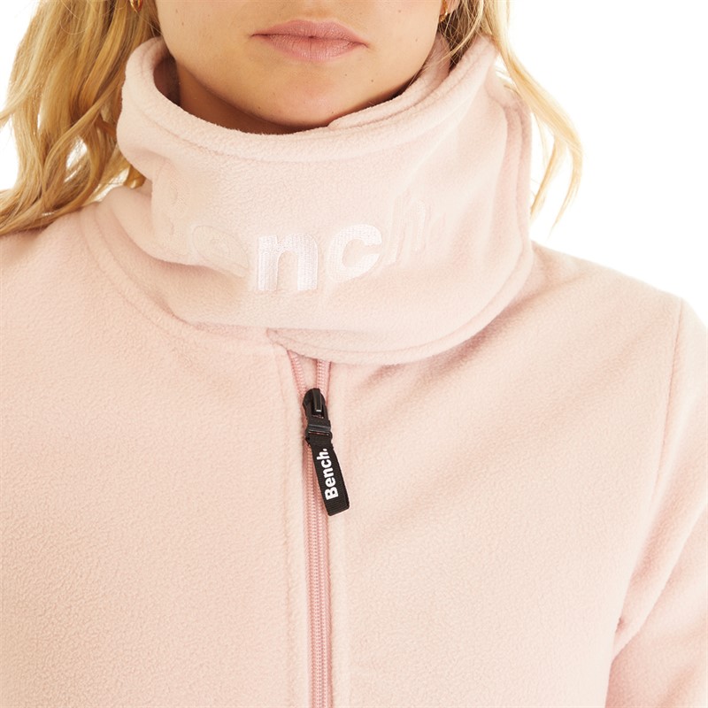 Bench Womens Funnel Microfleece Track Top Rose