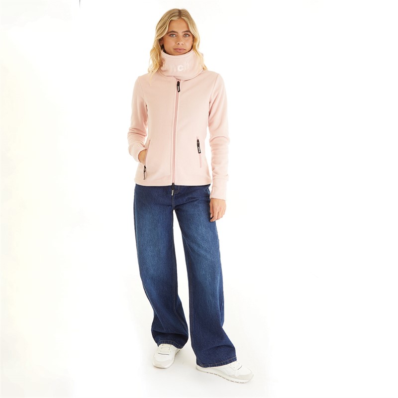 Bench Womens Funnel Microfleece Track Top Rose