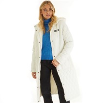 Bench Womens Lelah Long Borg Jacket Winter White