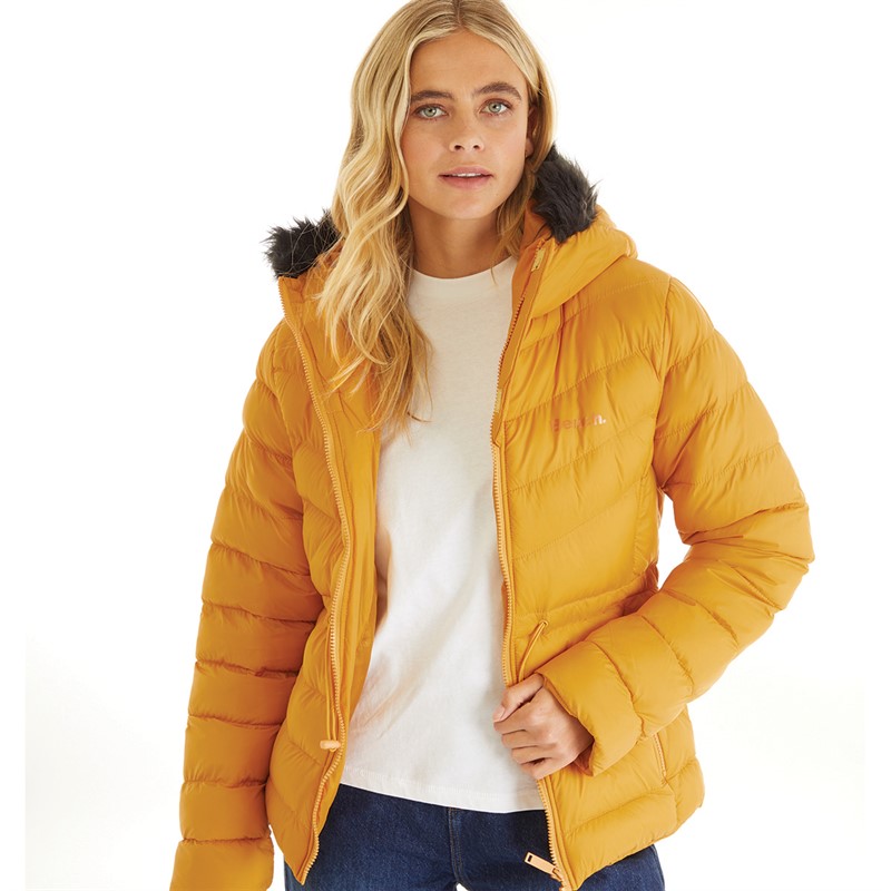 Puffer jacket mustard yellow best sale