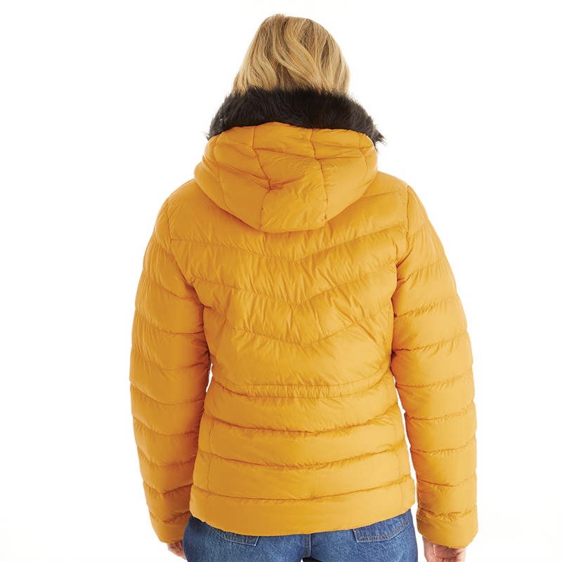 Bench Womens Inken Puffer Jacket Mustard