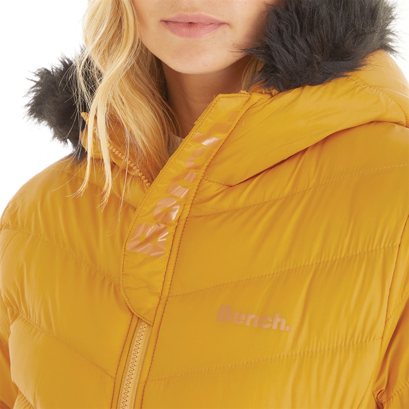 Buy Bench Womens Inken Puffer Jacket Mustard