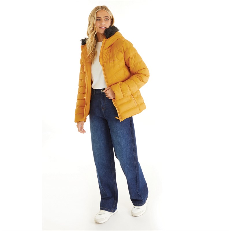 Bench Womens Inken Puffer Jacket Mustard