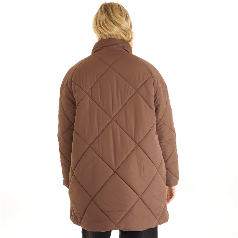 Bench Womens Yarah Puffer Jacket Chocolate