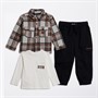 Bench Boys Shacket T-Shirt And Twill Cargos Set Off White