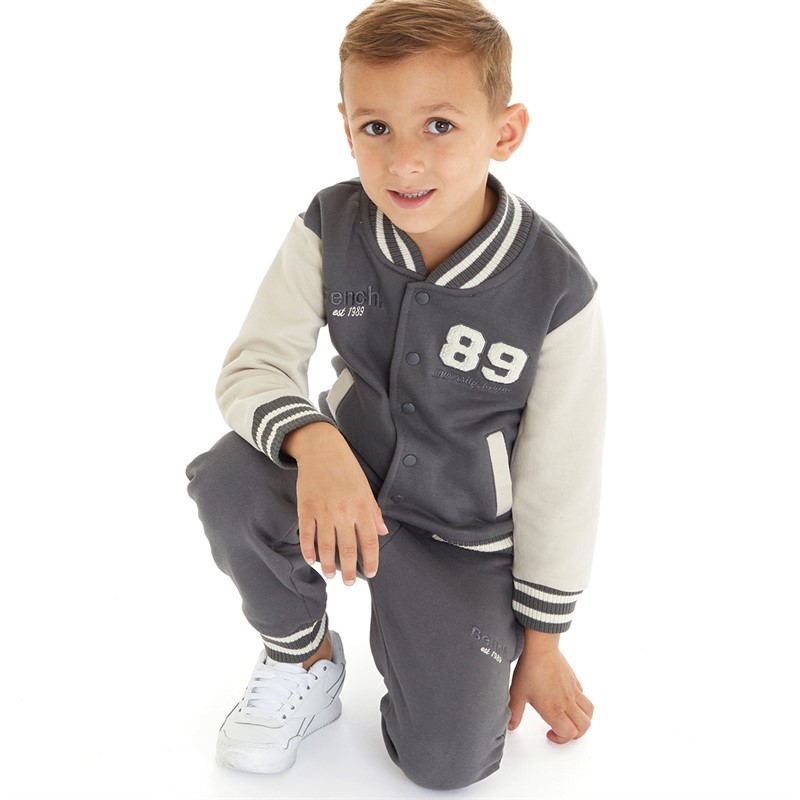 Bench Boys Varsity Jacket And Joggers Set Grey