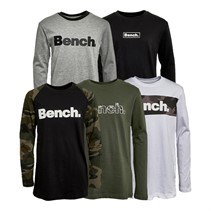 Bench Jongens Plansur Vijf Pack Langarm Shirts Zwart/Khaki/Grijs Melange/Wit/Zwart