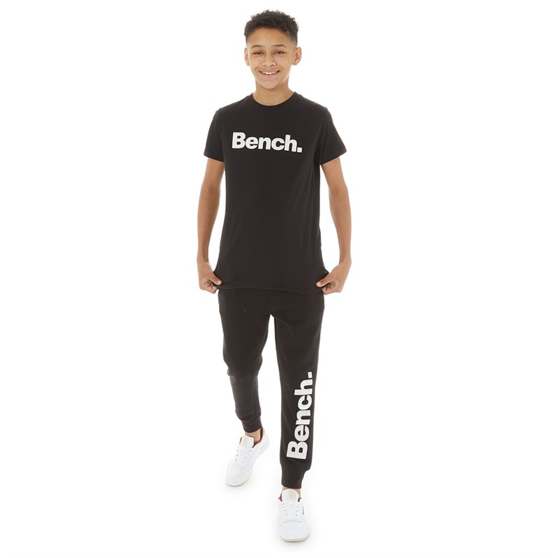 Bench Boys Awter T-Shirt Sweatshirt And Joggers Three Pack Set Black