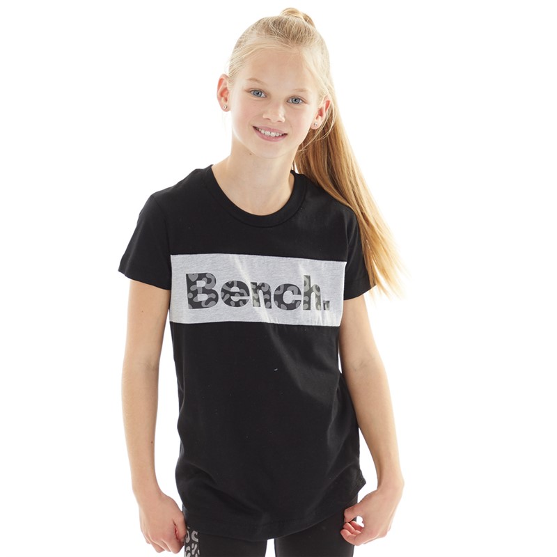 Bench Girls Leal T-Shirt And Tracksuit Set Black