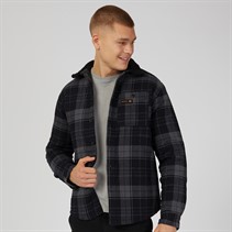 Bench Mens Tavarell Long Sleeve Padded Shirt Black/Dark Grey/Red/Blue Check