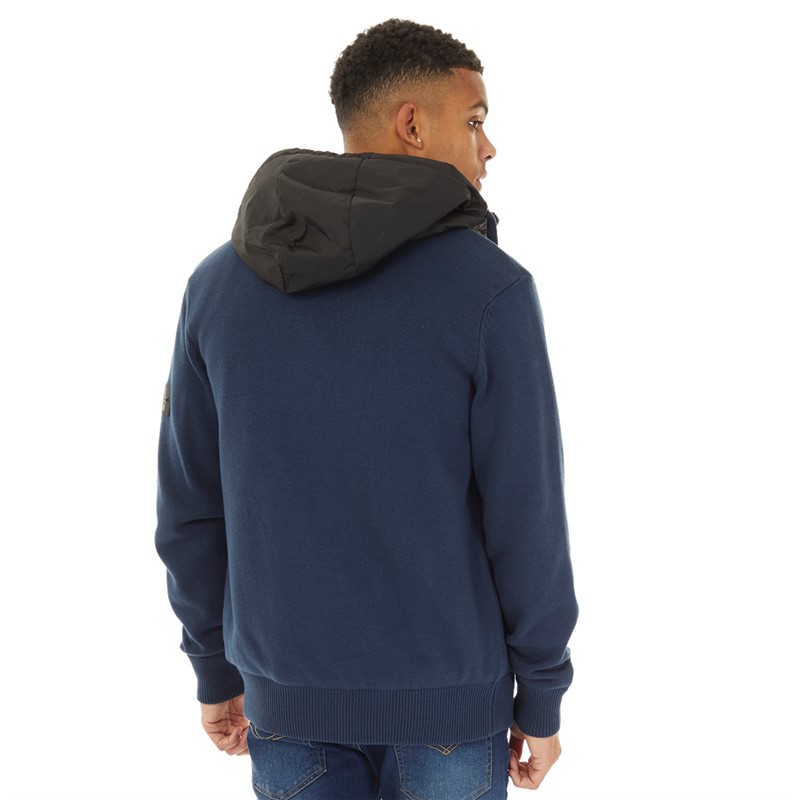 Bench Mens Minski Knitted Hoodie Navy