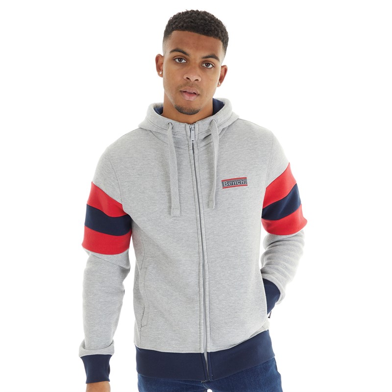 Bench Mens Grody Hoodie Grey Marl