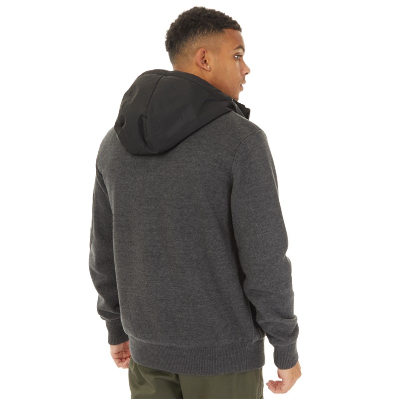 Bench Mens Avett Knitted Hoodie Charcoal Marl