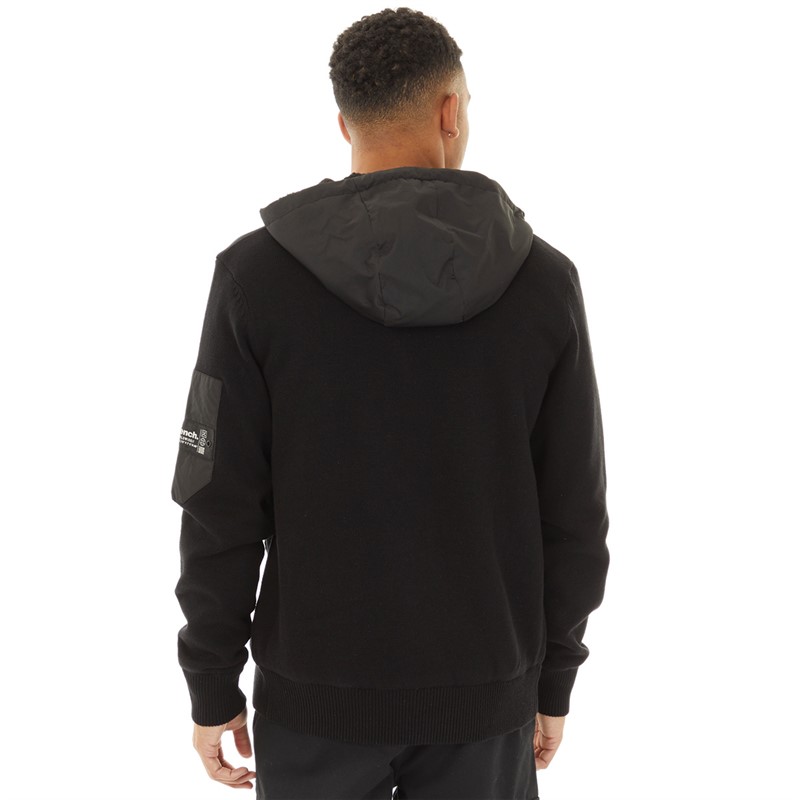 Bench Mens Avett Knitted Hoodie Black