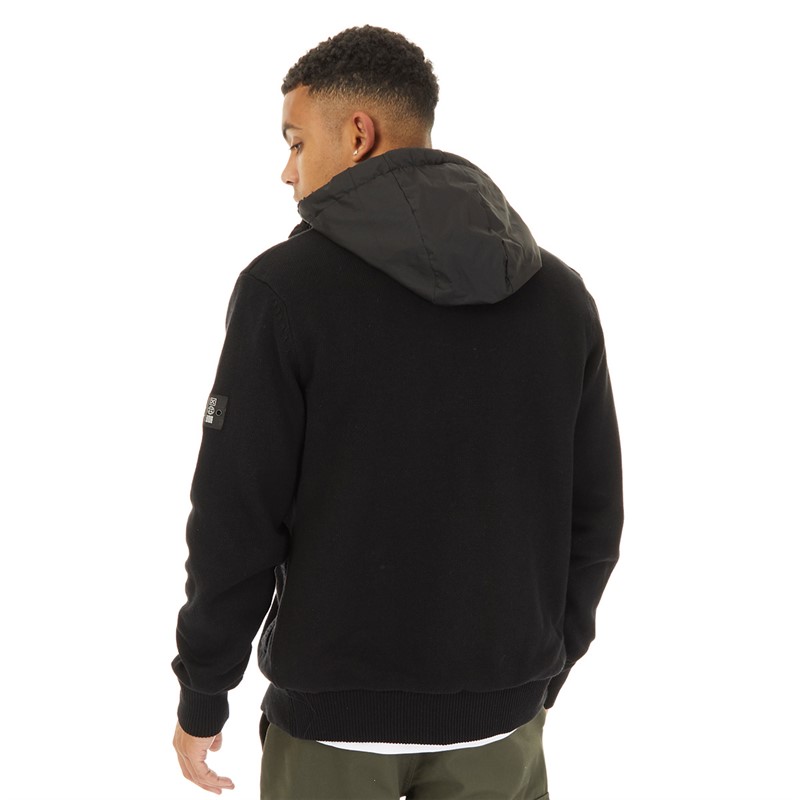 Bench Mens Minski Knitted Hoodie Black