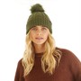 Bench Hvidt Strikket Ivanna Bobble Hat Vasket Khaki