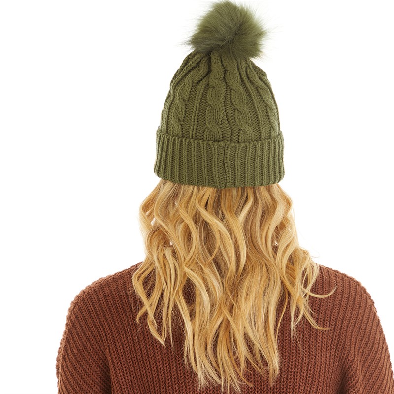 Bench Womens Ivanna Bobble Hat Washed Khaki