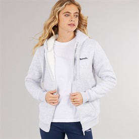 BenchWomensMintzTeddyLinedZipThruHoodieGreyMarl