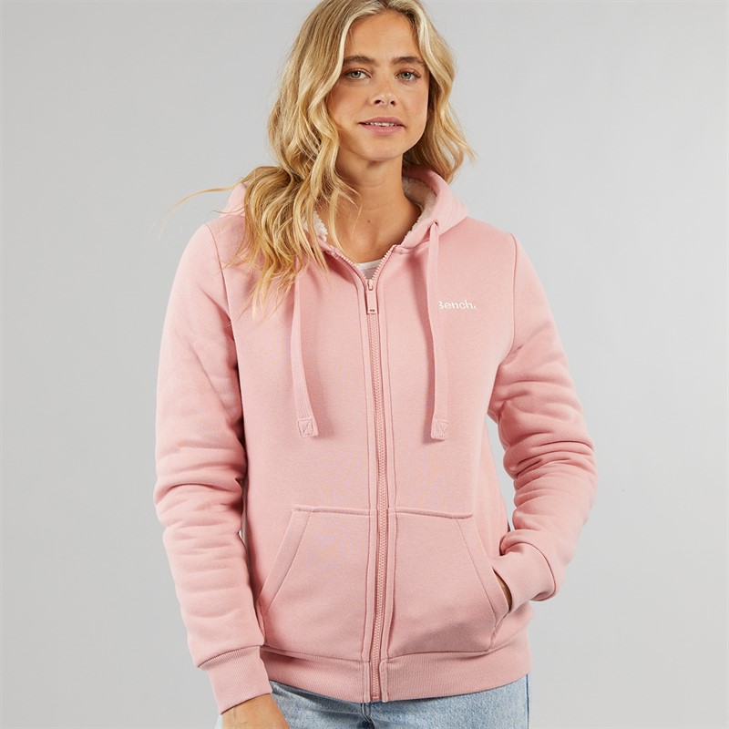 Bench Damen Mintz Teddy gefütterter Reißverschluss Hoodie Blush