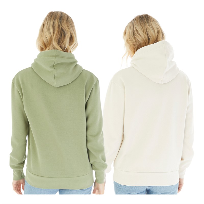 Bench Womens Leane 2 Pack Hoodies Soft Khaki/Stone Grey