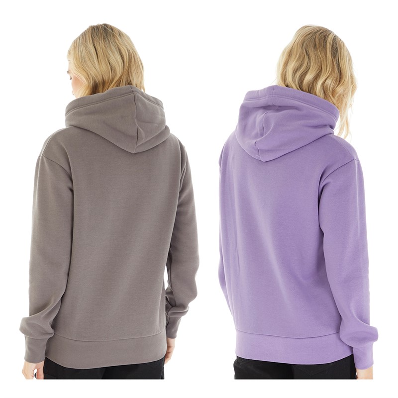 Bench Womens Warine Two Pack Hoodies Soft Purple/Dark Charcoal