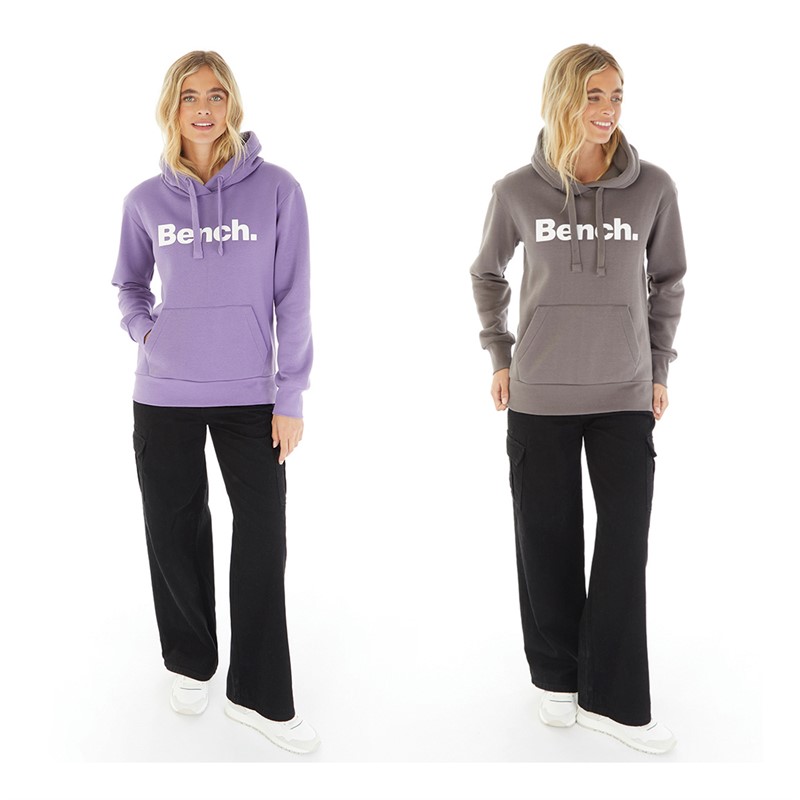 Bench Womens Warine Two Pack Hoodies Soft Purple/Dark Charcoal