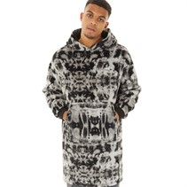 Bench Mens Ossit Snuggle Fleece Black/Grey Tie Dye