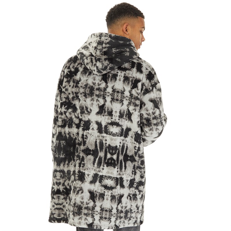 Bench Mens Ossit Snuggle Fleece Black/Grey Tie Dye