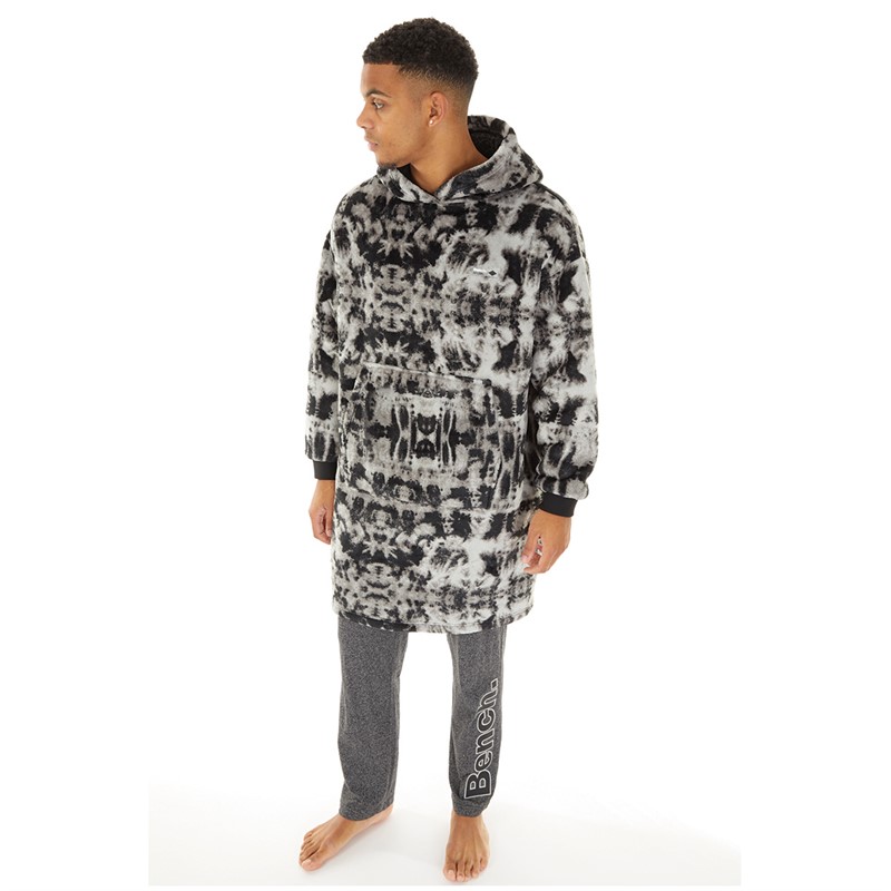 Bench Mens Ossit Snuggle Fleece Black/Grey Tie Dye