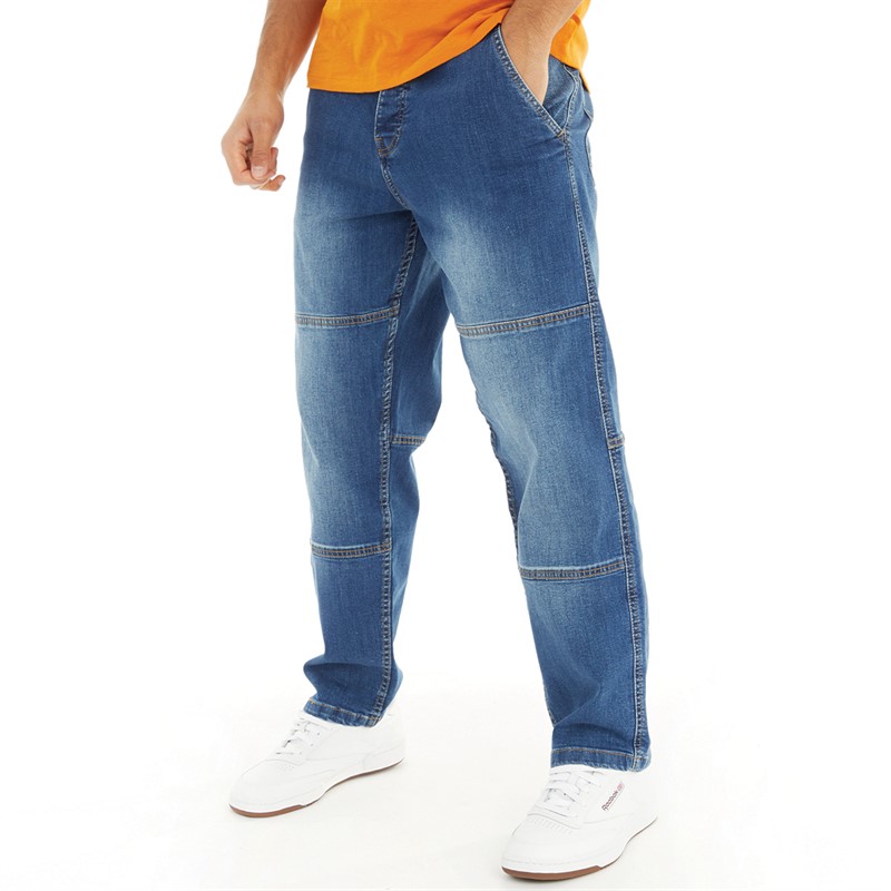 Bench Mens Straight Fit Carpenter Jeans Vintage Raw