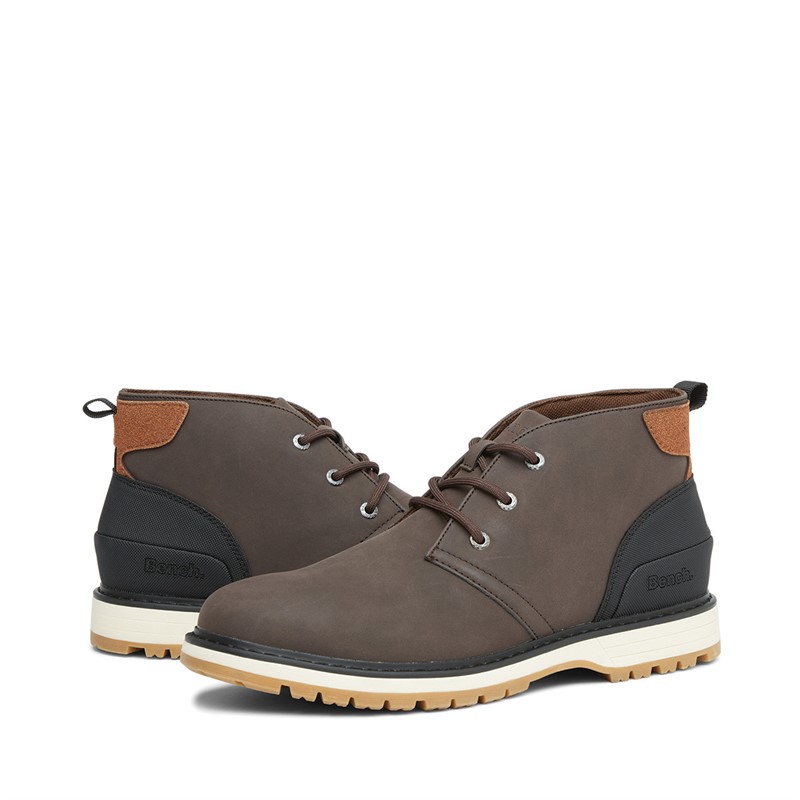 Bench Mens Hewlett Chukka Boots Dark Brown