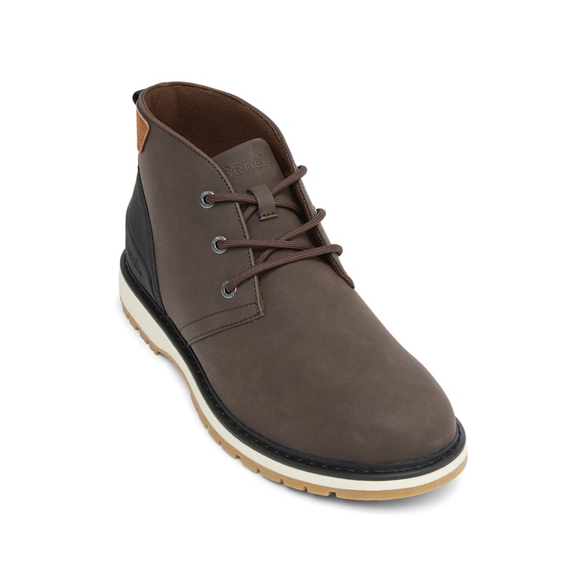 Bench Mens Hewlett Chukka Boots Dark Brown