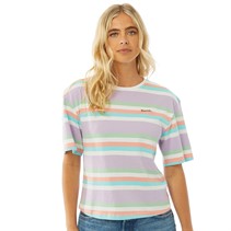 Bench Womens Sharni T-Shirt Purple Stripe