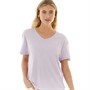 Bench T-shirt à col en V Ixia Femme Lilas Chiné