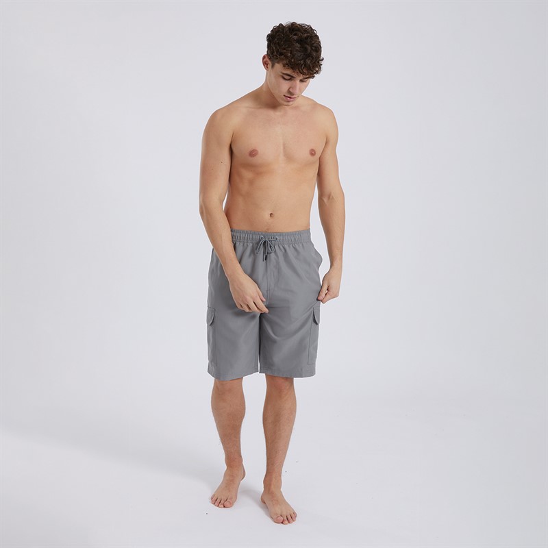 Bench Short de bain cargo en challis Gris Acier homme